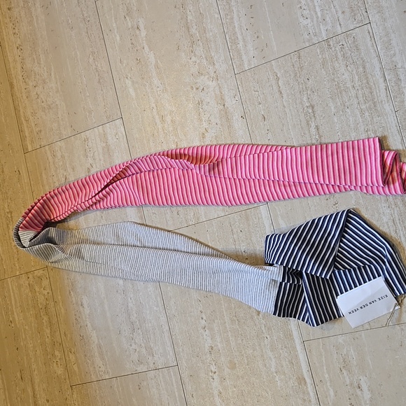 NWT Eize Van Der Veen Multi-Colored Striped Patchwork Tricot Oversized Shawl - Picture 9 of 9